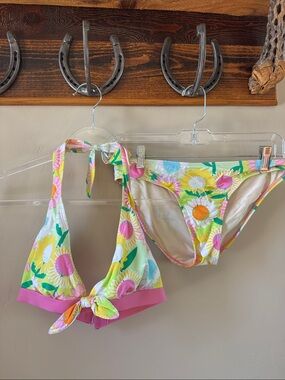 Lilly Pulitzer Floral Sunflower Print Bikini in Pink, Yellow, Green